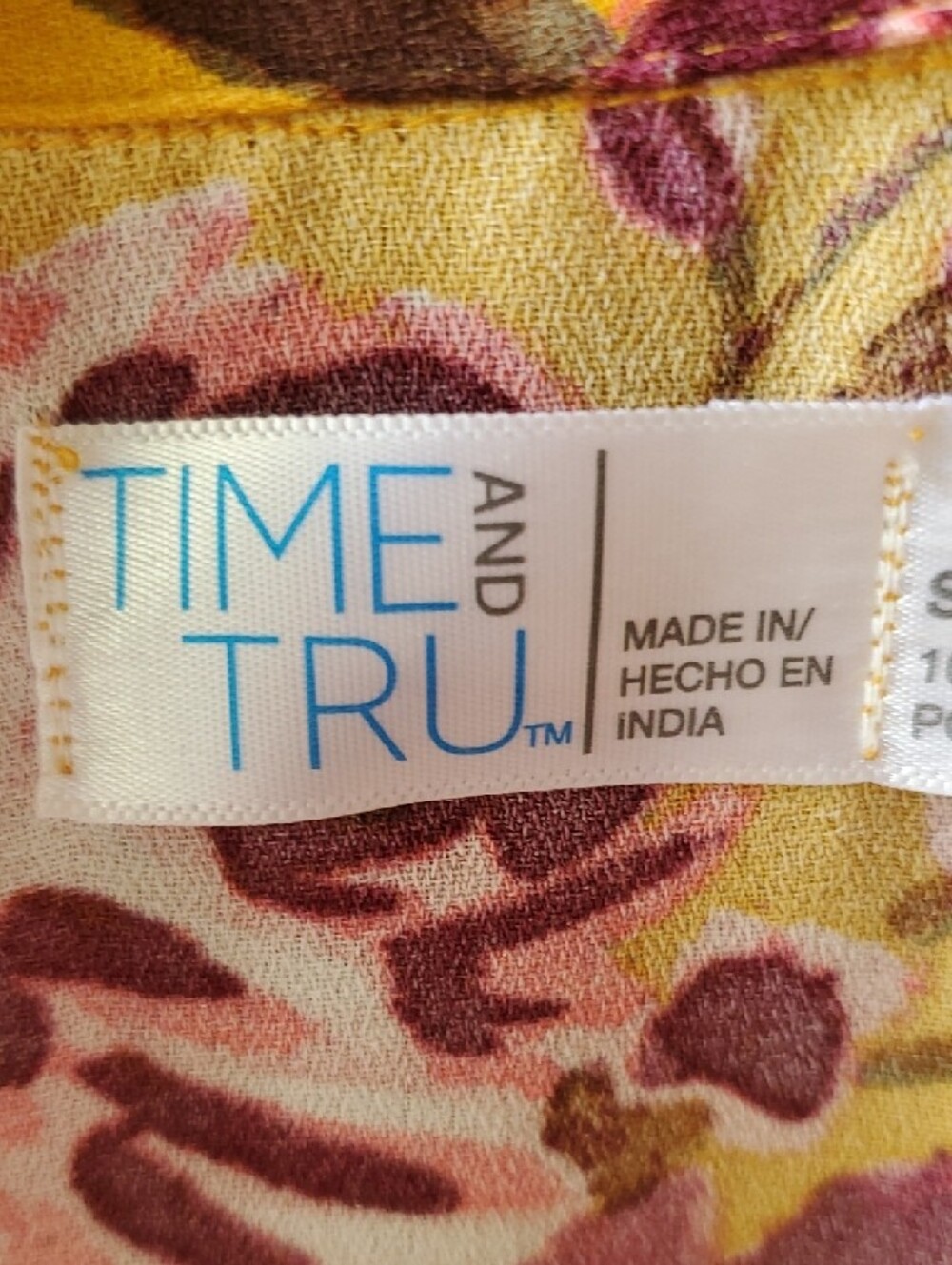 Time and Tru Mustard Yellow Floral Maxi Dress - Picture 2 of 10